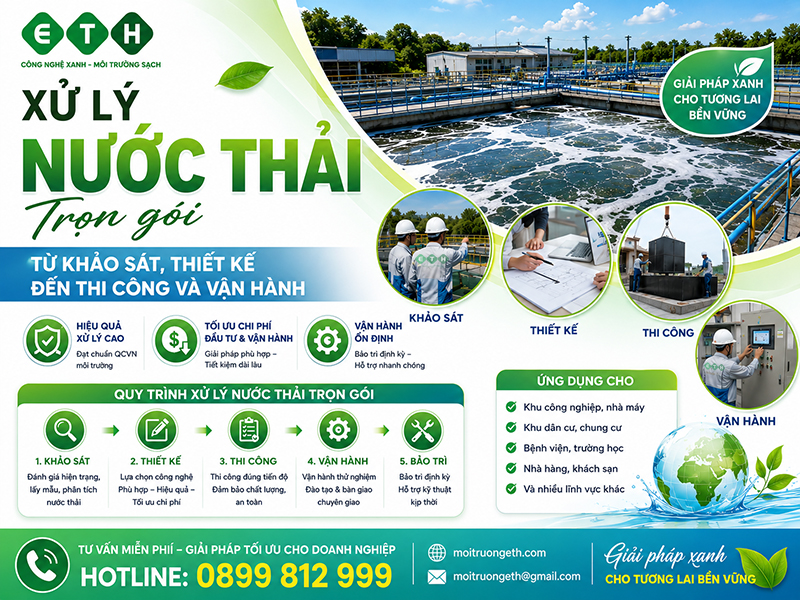 Xử Lý Nước Thải Trọn Gói – Từ Khảo Sát, Thiết Kế Đến Thi Công Và Vận Hành 1 dich vu xu ly nuoc thai tron goi